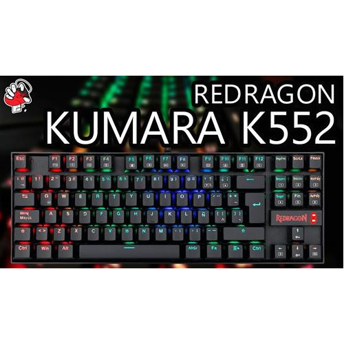 TECLADO  KUMARA K552-RGB SWITCH AZUL MECANICO NEGRO  REDRAGON GAMER