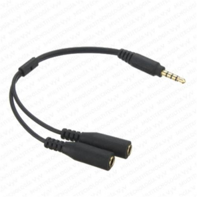 Cable de Audio 3 5mm 1 Macho 2 Hembra Mic Speaker