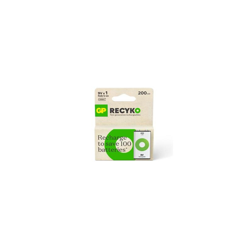 BATERIA 9V RECARGABLE 200MAH GP