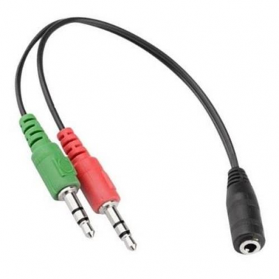 CABLE EN Y 3.5MM TRIPOLAR PC AUDIFONO Y MICROFONO