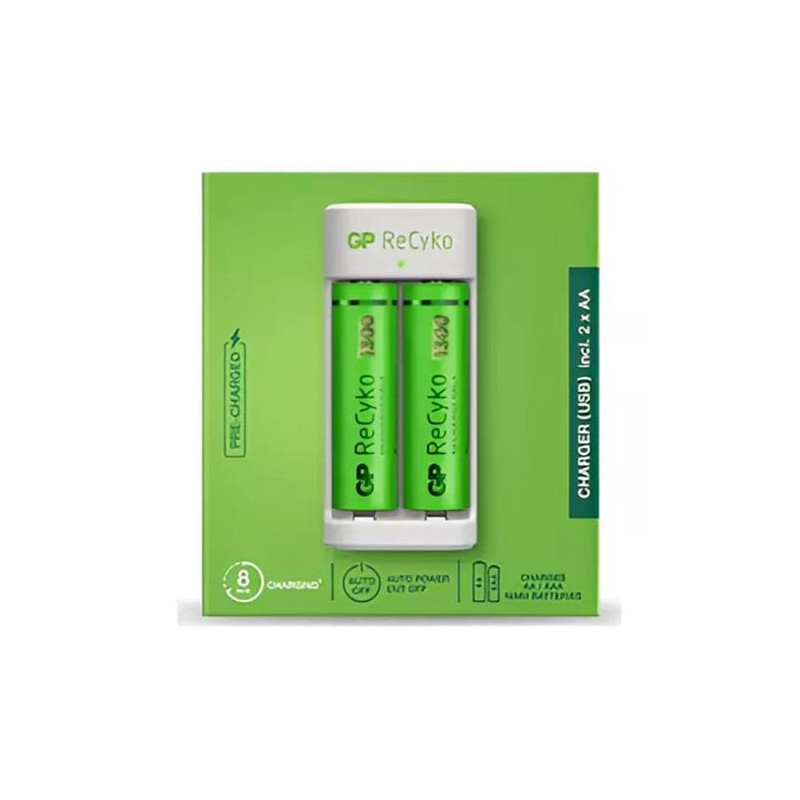 CARGADOR DE PILAS AA/AAA X2 +2 AA-1300 MAH RECYKO