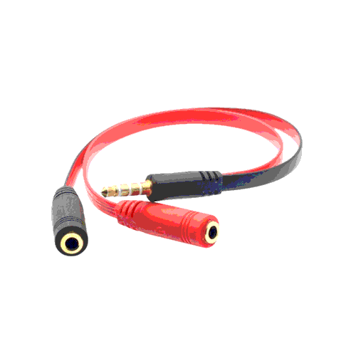 Cable en Y de 2 conectores PLUG audio y micrófono a un conector de 3.5 mm