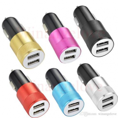 Cargador De Auto Doble Metalizado