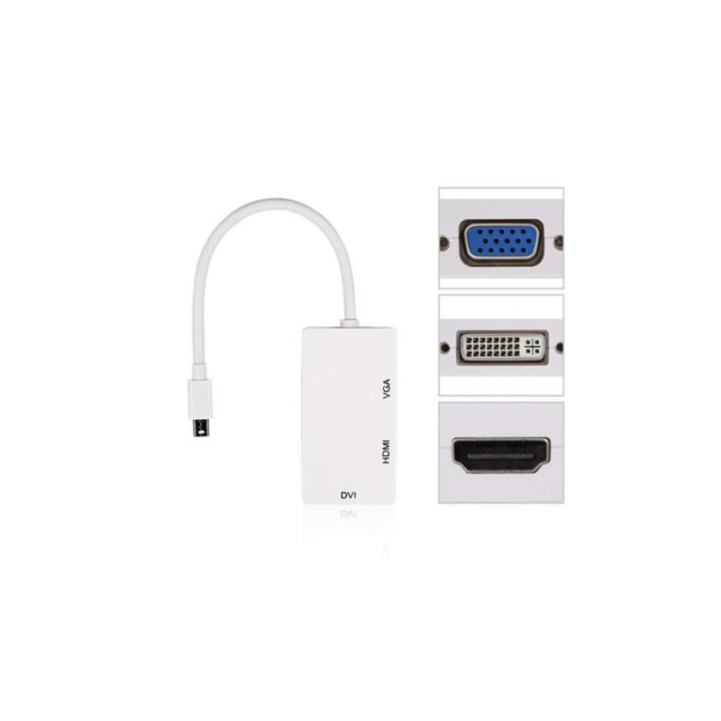 Cable Adaptador  mini Diplay Port  a VGA, HDMI, DVI