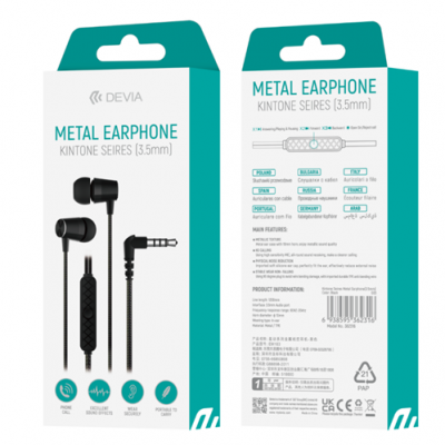 Audifono Devia  Kintone Seires Metal Earphone (3.5mm)