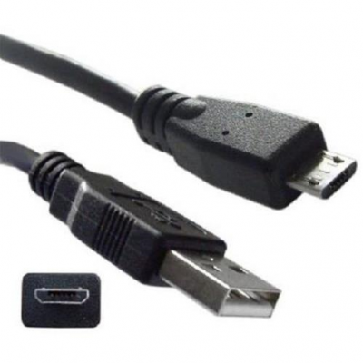 Cable USB a Micro 5P 1.5M T/cordón Negro tipo V8
