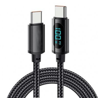 Cable Extreme Speed Series C To C PD 60W Metal Woven Fast Cable With Digital Display (1.2M)