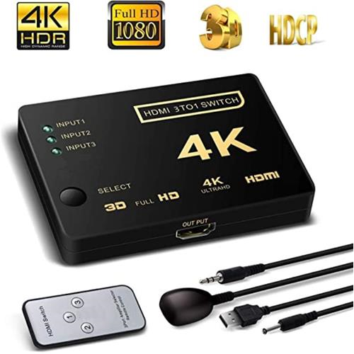 SWITCH HDMI 3X1 3D 1080P CONTROL REMOTO 2