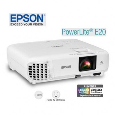 PROYECTOR EPSON POWER LITE E20 Salas de Clases 3LCD XGA HDMI Calculadoor de Dis-Tam Proy.