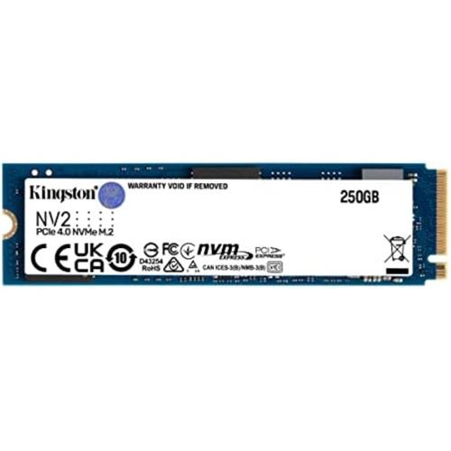 SDD Kingston NV2 250G M.2 2280Disco SSD tipo NVMe Interno PCIe 4.0 Gen 4x4 Hasta 3000 MBs