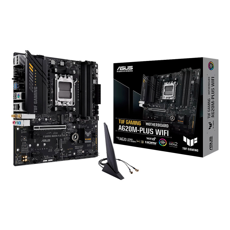 MBO ASUS TUF GAMING A620M-Plus WIFI-6 AMD Ryzen 9000 4DDR5 HDMI 3DP PCIE4.0 2M.2 USB3.2 micro-ATX