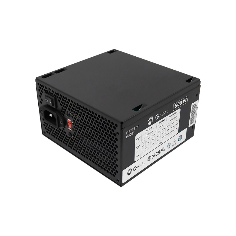 FUENTE DE PODER GAZAL GAMING ATX 500W 24P-8 PIN 110-240V CABLE DE PODER