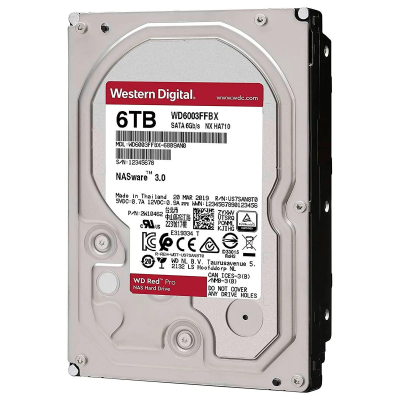 DISCO DURO WESTERN DIGITAL-INTERNO-ROJO PRO-6TB-7200RPM-3.5INC.-24-7-NAS