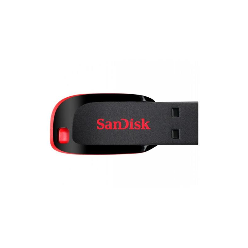Flash Memory Sandisk 32gb Cruzer Blade Usb Negro-Rojo