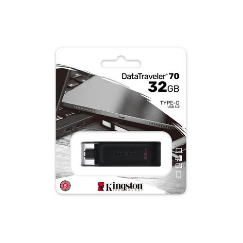 Flash Memory Kingston DataTraveler 70 DT70 32GB USB-C Black