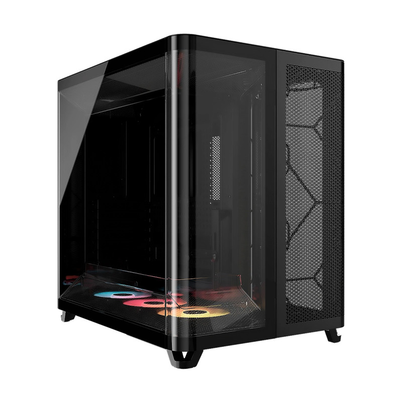 CASE CORSAIR ATX TRIPLE CAMARA ARGB AIR 5400 Tempered Glass 2USB3.2 HD-Audio Mid-Tower Black