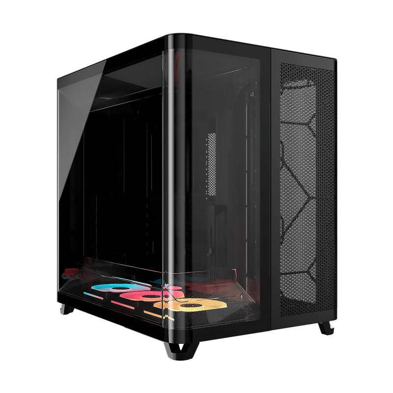CASE CORSAIR ATX TRIPLE CAMARA AIR 5400 LX-R RGB iCUE LINK Tempered 2USB3.2 HD-Audio Mid-Tower Black