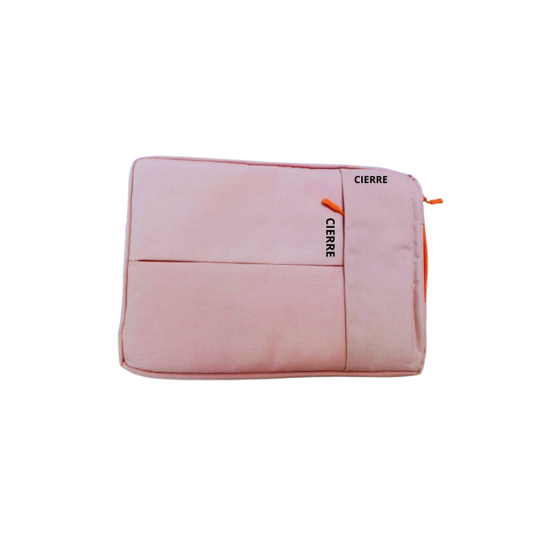 Estuche para laptop 15.6" Bolsillo combinado 2 cierres rosa