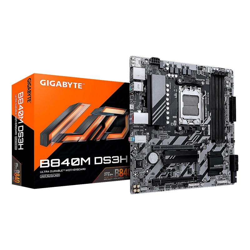 MBO GIGABYTE B840M DS3H  AM5 AMD Ryzen 9000 DDR5-5200 HDMI 2DP 2M.2 6USB PCIe 4.0 mATX