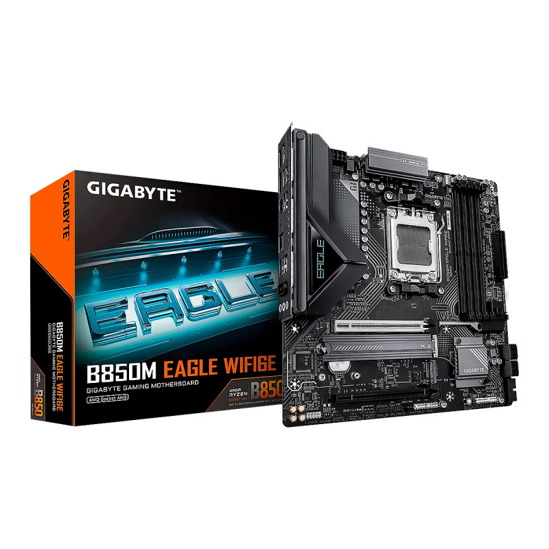 MBO GIGABYTE B850M EAGLE WF6E  AM5 AMD Ryzen 9000 DDR5-5200 HDMI 2DP 2M.2 6USB PCIe 5.0 mATX
