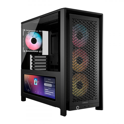 CASE CORSAIR ATX 4000D Pantalla Tactil XENEON 14.5 TEMPERED GLAS  MID-TOWER CASE N-PS 4VEN-RGB NEGRO