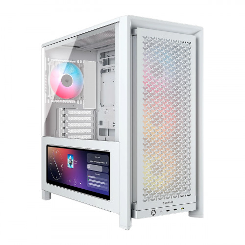 CASE CORSAIR ATX 4000D Pantalla Tactil XENEON 14.5 TEMPERED GLAS  MID-TOWER CASE N-PS 4VEN-RGB WHITE