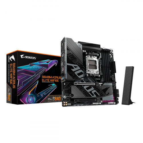 MBO Gigabyte AORUS B840M ELITE WIFI6E  AMD Ryzen 9000 DDR5-5200 BT DP HDMI 7USB PCIe 4.0 MicroATX