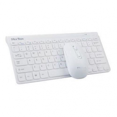 Teclado combo Meetion Mini 4000 WIRELESS BLANCO
