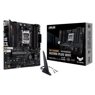 MBO ASUS A620M-Plus Wifi AMD AM5 Ryzen 7000 Series 4DDR5 HDMI 2DP 2M.2 USB3.2 PCIE4.0 mATX