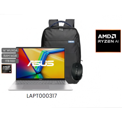 ASUS VIVOBOOK S16 SILVER AMD RYZEN AI 9 270 16GB RAM 1TB SSD NVME M.2 16 PULGADAS WUXGA