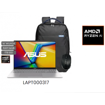 ASUS VIVOBOOK S16 SILVER AMD RYZEN AI 9 270 16GB RAM 1TB SSD NVME M.2 16 PULGADAS WUXGA