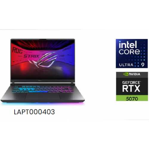 ASUS ROG G16 INTEL CORE ULTRA 9 275HX NVIDIA RTX 5070 8GB 32GB RAM 1TB SSD NVME M.2 16 PULGADAS 2.5K 165HZ