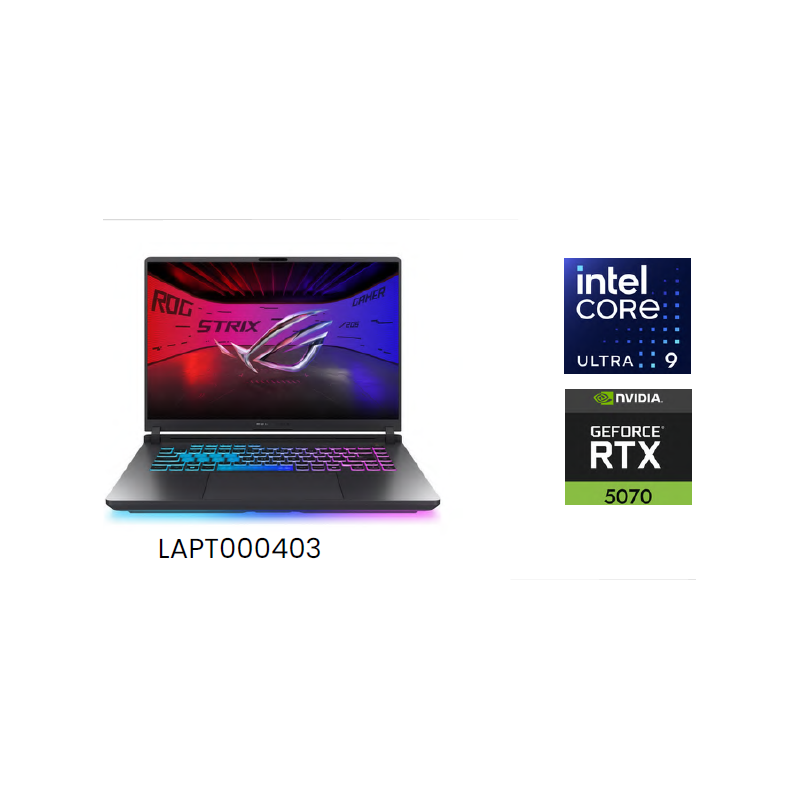 ASUS ROG G16 INTEL CORE ULTRA 9 275HX NVIDIA RTX 5070 8GB 32GB RAM 1TB SSD NVME M.2 16 PULGADAS 2.5K 165HZ