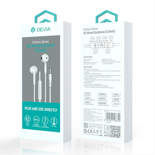 Auriculares con cable Kintone Serie A3 (3,5 mm)