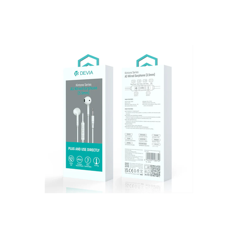 Auriculares con cable Kintone Serie A3 (3,5 mm)