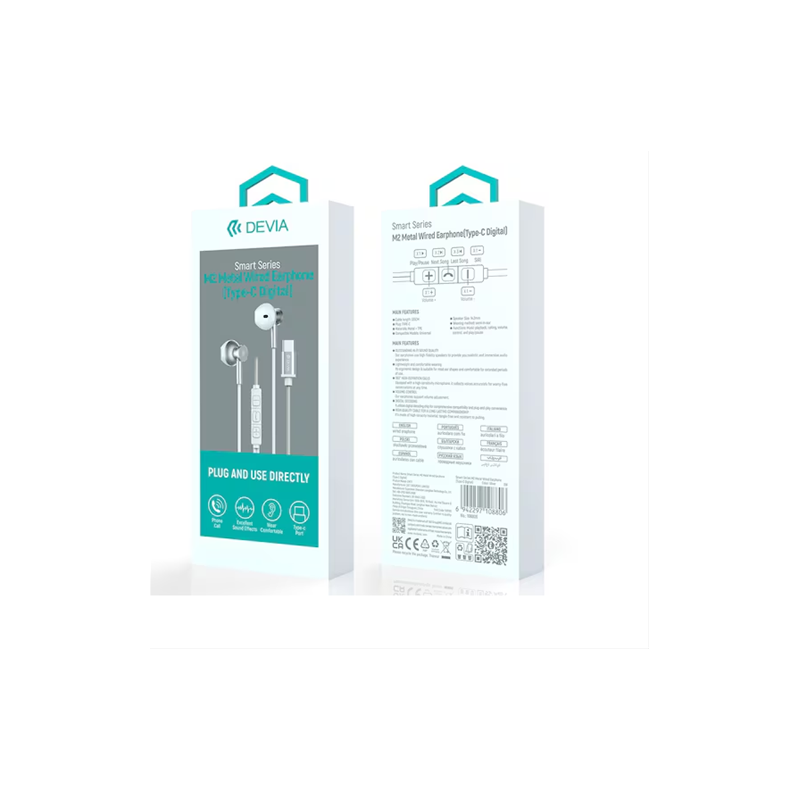 Auriculares con cable metálicos Smart Series M2 (tipo C digital)