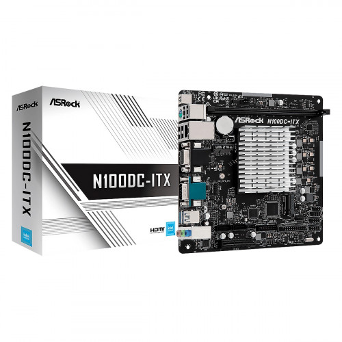 MBO ASROCK N100DC-ITX - Intel Quad-Core N100  DDR4-2-SATA3 Supports Intel Turbo Boost Mini-ITX