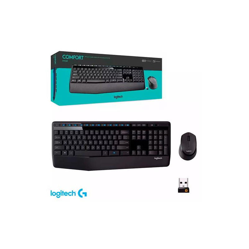 Teclado y mouse combo Logitech COMFORT MK345 wireless