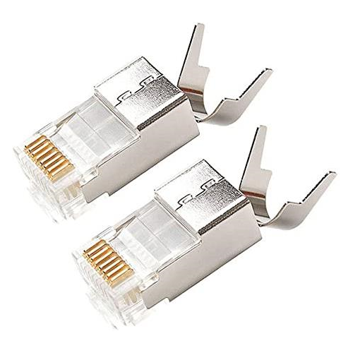 CONECTOR RJ45 CAT5E BLINDADO 30 MICRAS  CAJA 100 UNIDADES