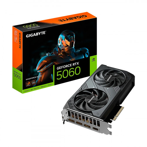 VIDEO GIGABYTE GeForce RTX-5060 WINDFORCE OC 8GB GDDR7 128Bit HDMI 3DP 2Vent. PCIex5.0
