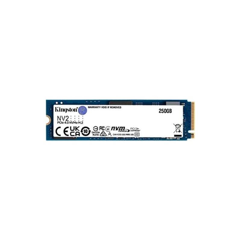 SDD Kingston NV2 250G M.2 2280Disco SSD tipo NVMe Interno PCIe 4.0 Gen 4x4 Hasta 3000 MBs