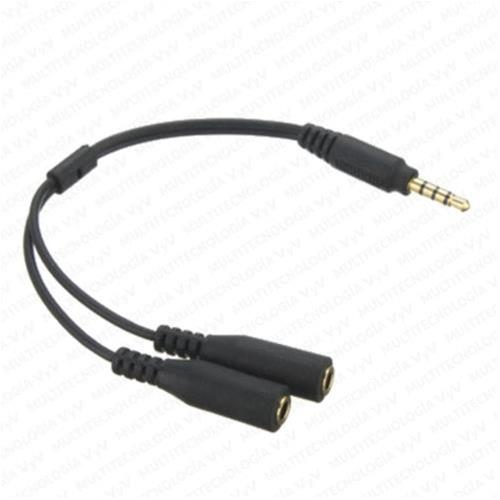 Cable de Audio 3 5mm 1 Macho 2 Hembra Mic Speaker