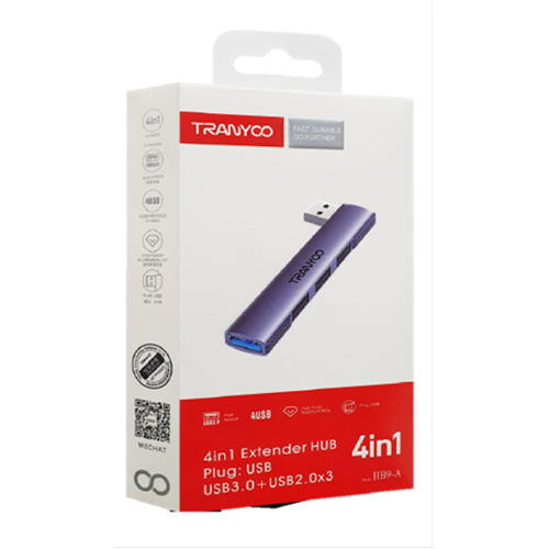 HUB USB 3 PUERTOS USB2.0 / 1 PUERTO USB3.0 TYPE-C METALICO