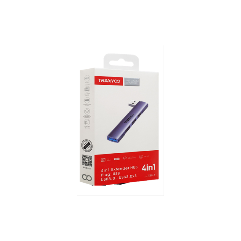 HUB USB 3 PUERTOS USB2.0 / 1 PUERTO USB3.0 TYPE-C METALICO