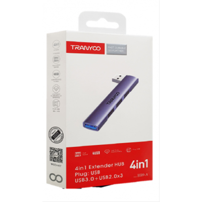 HUB USB 3 PUERTOS USB2.0 / 1 PUERTO USB3.0 TYPE-C METALICO