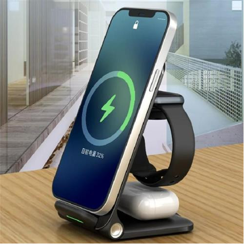 CARGADOR WIRELESS 3 EN 1 TELEFONO-AUDIFONOS-RELOJ