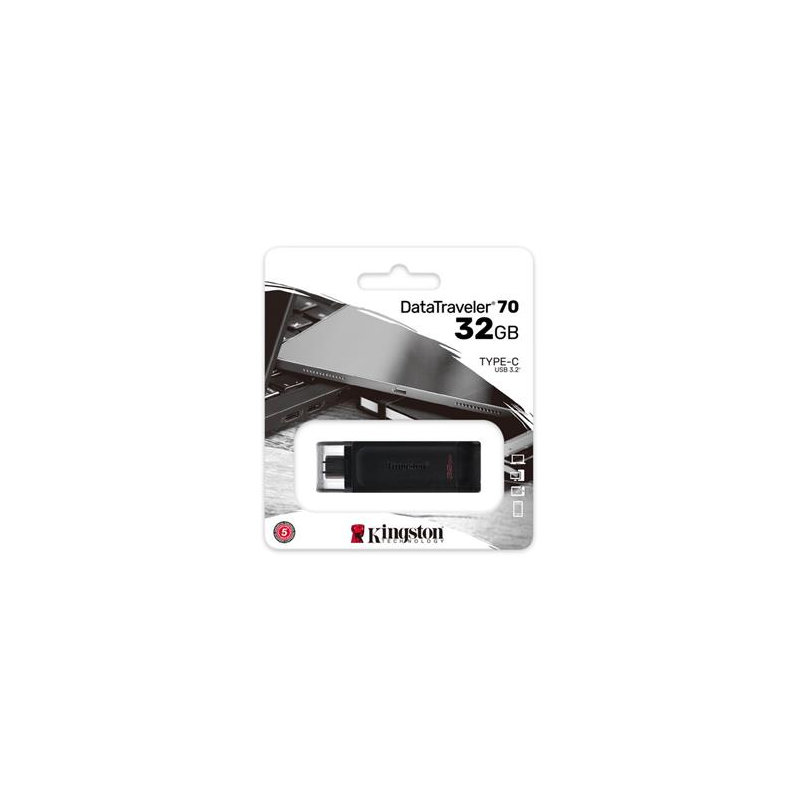 Flash Memory Kingston DataTraveler 70 DT70 32GB USB-C Black