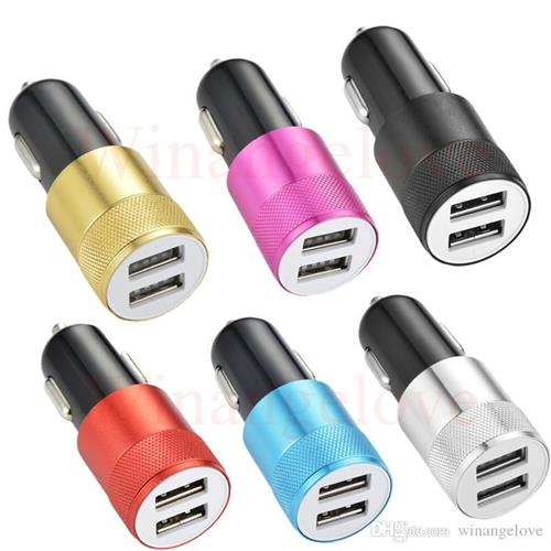 Cargador De Auto Doble Metalizado