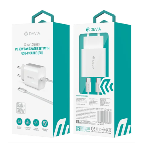 Cargador Devia Smart Series PD 30W GaN Charger Set With USB-C Cable(US) 2
