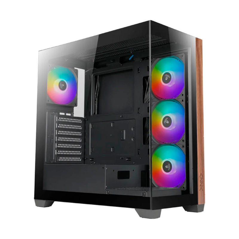 CASE AZZA  Neptuno AZ-491 Gaming Vidrio-Templado Left Side 2USB3.0 USB-C RGB Mid Tower Black